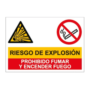 Señal / cartel de combinada riesgo de explosión