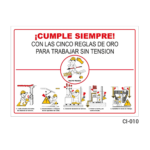 Señal / cartel de "¡Cumple siempre!" 5 reglas de oro alta tensión