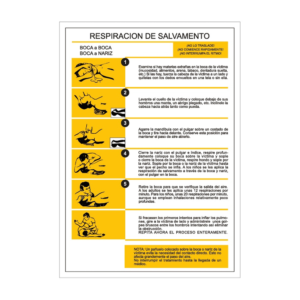 Señal / cartel de Respiración de salvamento (boca a boca / boca a nariz)