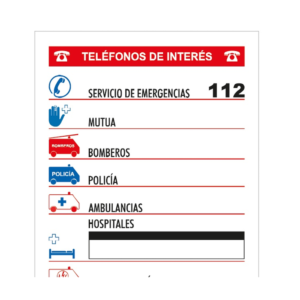 Señal / cartel de Teléfonos de interés