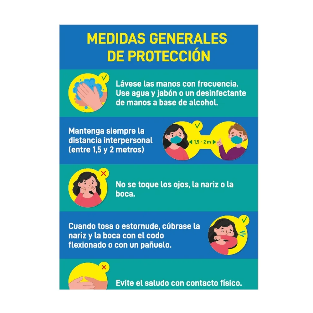 Señal / cartel de medidas generales de protección