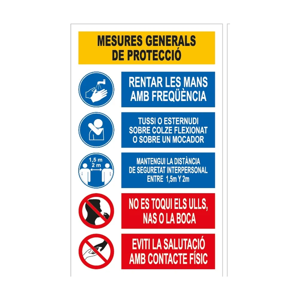 Señal / cartel L mesures generals de protecció (català)