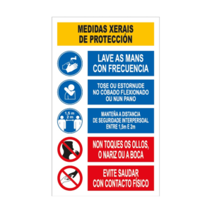 Señal / cartel de medidas xerais de protección (galego)