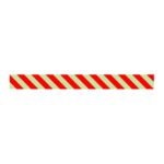 Marcador PVC paredes fotoluminiscente blanco/rojo izquierda 1000x100mm B-0100-2L