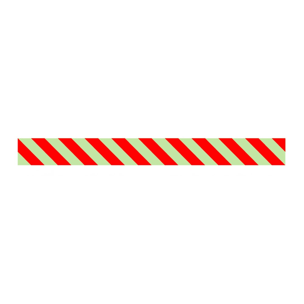 Marcador PVC paredes fotoluminiscente blanco/rojo izquierda 1000x100mm B-0100-2L