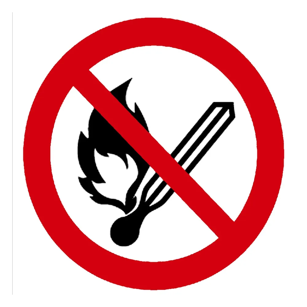 Señal / Cartel de Prohibido encender fuego