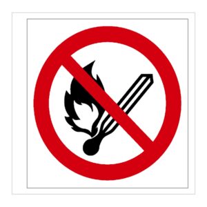 Señal / Cartel de Prohibido encender fuego
