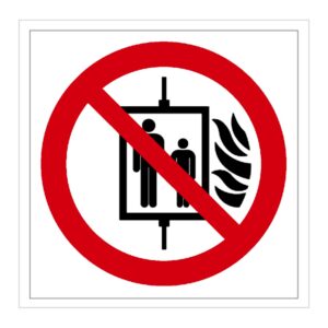 Señal / Cartel de No utilizar en caso de incendio