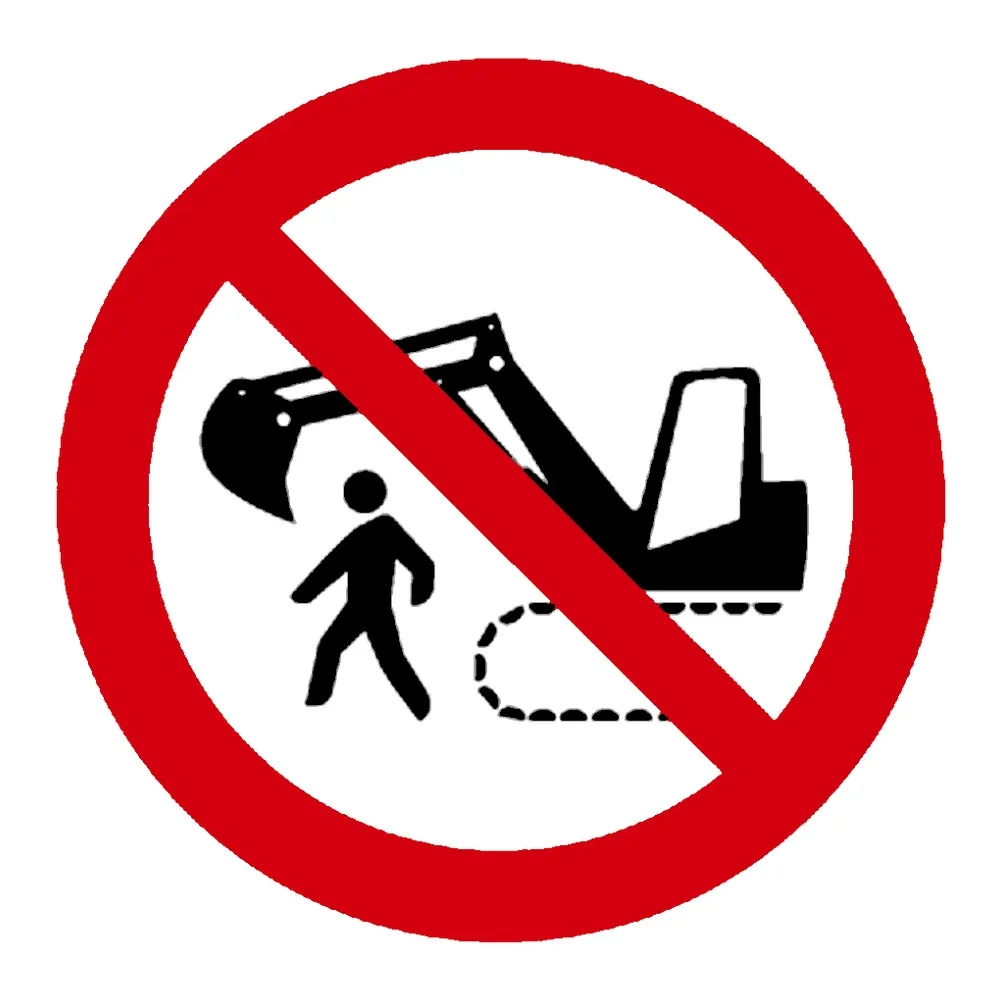 Señal / Cartel de Prohibido circular o permanecer en el radio de acción de la máquina