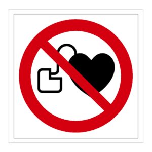 Señal / Cartel de Prohibida la entrada con marcapasos