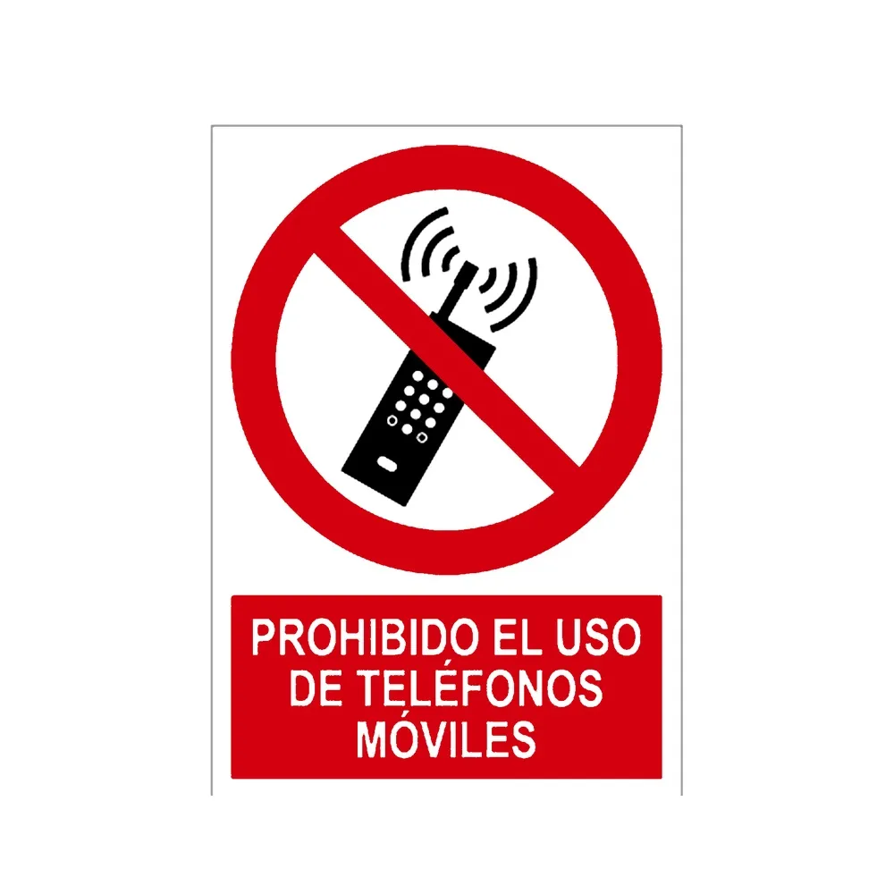 Señal / Cartel de Prohibido el uso de teléfonos móviles