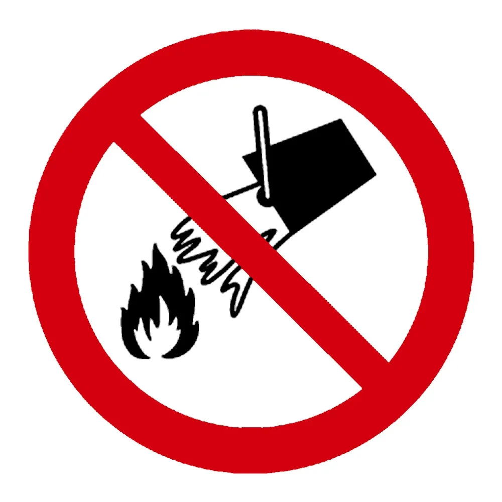 Señal / Cartel de Prohibido apagar con agua