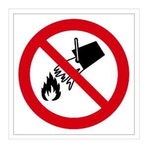 Señal / Cartel de Prohibido apagar con agua