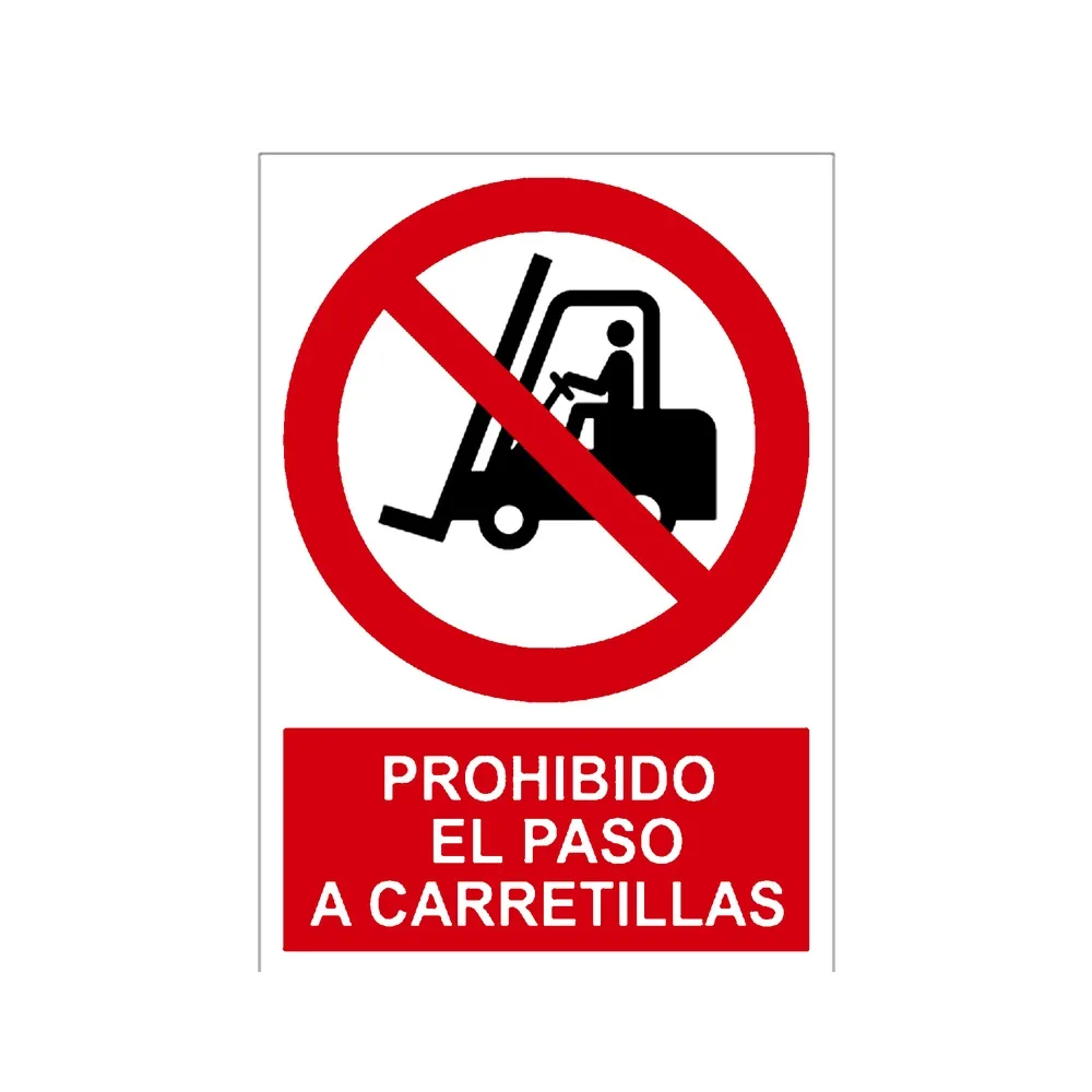 Señal / Cartel de Prohibido el paso a carretillas