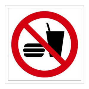 Señal / Cartel de Prohibido comer y beber