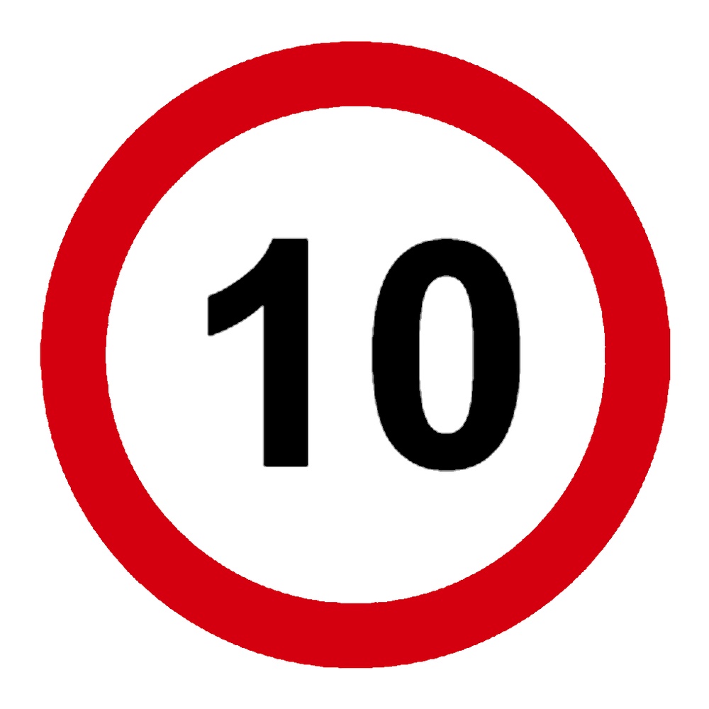 Señal / Cartel de Velocidad máxima 10 km/h