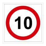 Señal / Cartel de Velocidad máxima 10 km/h