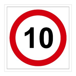Señal / Cartel de Velocidad máxima 10 km/h