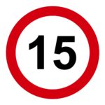 Señal / Cartel de Velocidad máxima 15 km/h