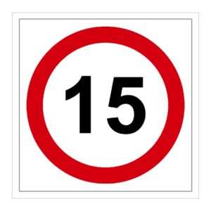 Señal / Cartel de Velocidad máxima 15 km/h