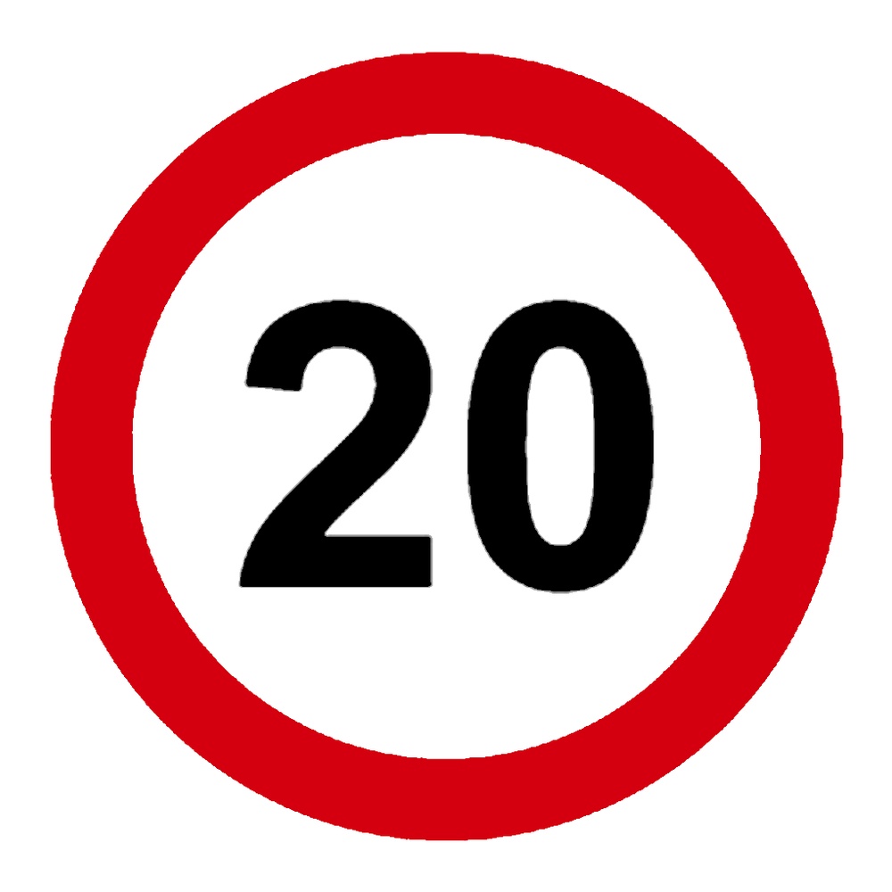Señal / Cartel de Velocidad máxima 20 km/h