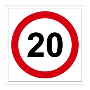 Señal / Cartel de Velocidad máxima 20 km/h