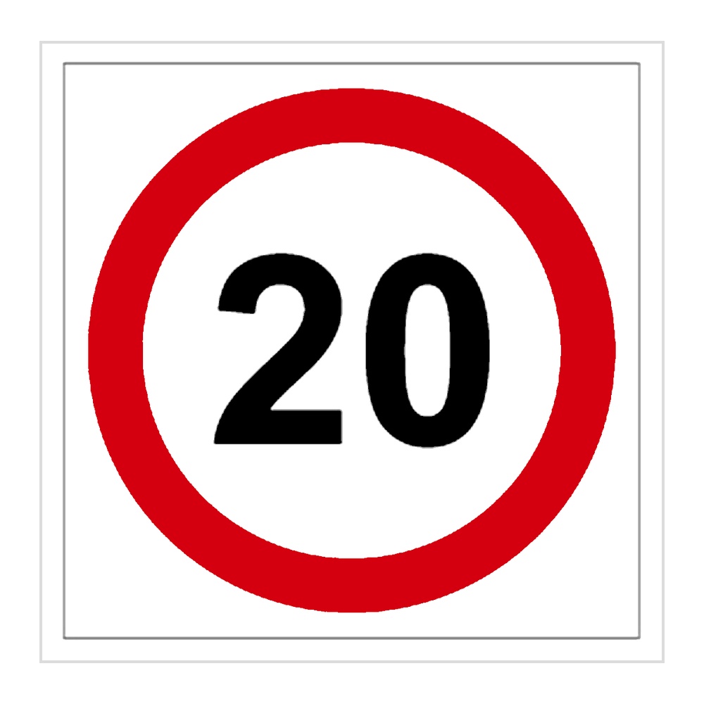Señal / Cartel de Velocidad máxima 20 km/h