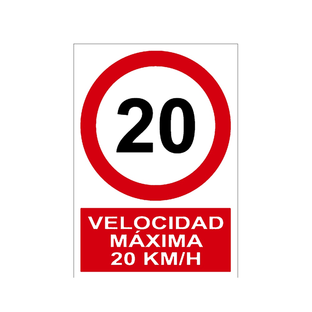 Señal / Cartel de Velocidad máxima 20 km/h