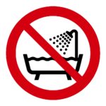 Señal / Cartel de Prohibido el uso en presencia de agua