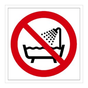 Señal / Cartel de Prohibido el uso en presencia de agua