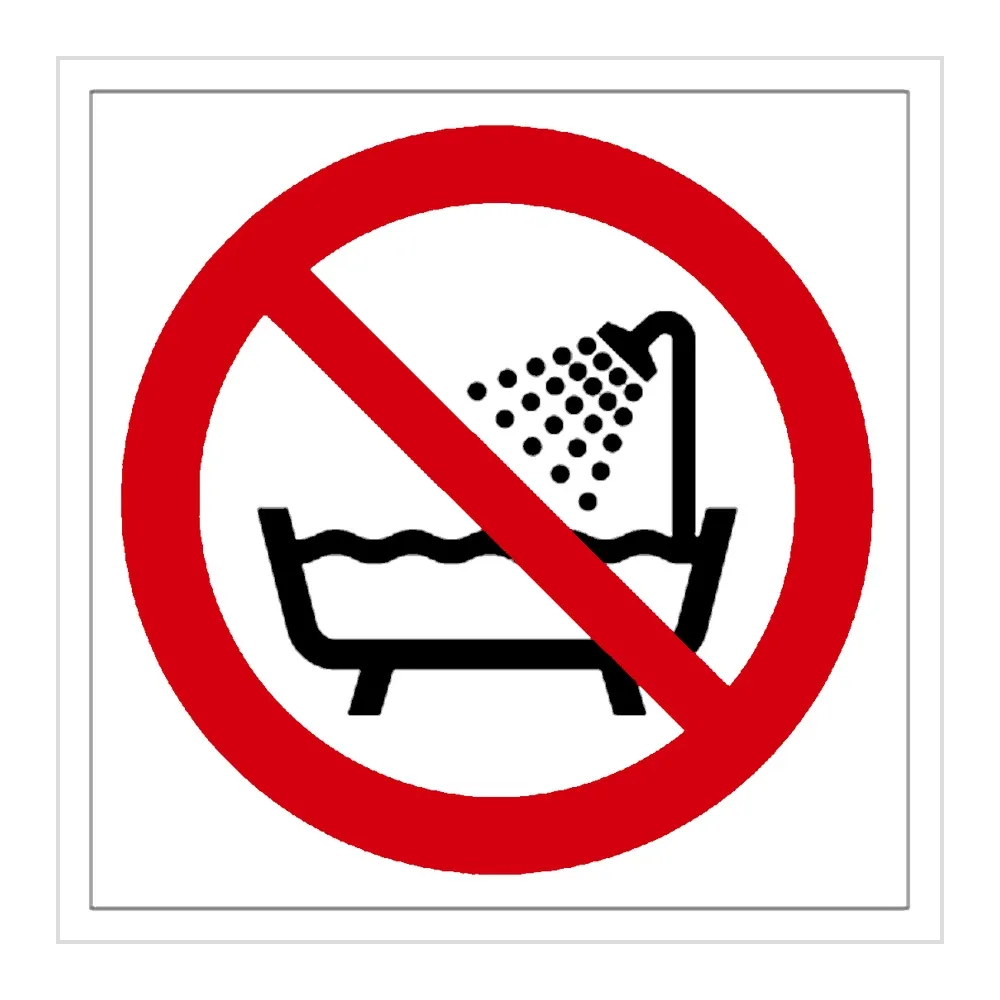 Señal / Cartel de Prohibido el uso en presencia de agua