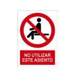 Señal / Cartel de No utilizar este asiento
