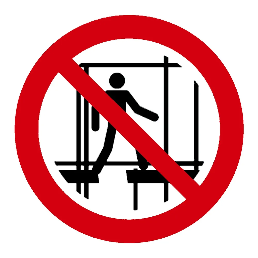 Señal / Cartel de Andamio incompleto, prohibido su uso
