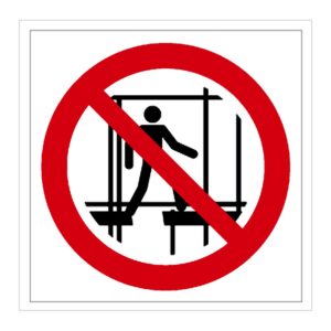 Señal / Cartel de Andamio incompleto, prohibido su uso
