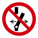 Señal / Cartel de Prohibido cambiar la posición de los interruptores