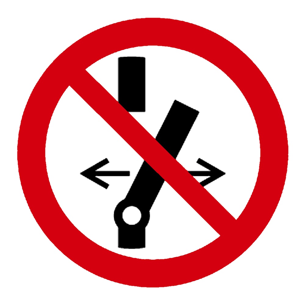 Señal / Cartel de Prohibido cambiar la posición de los interruptores