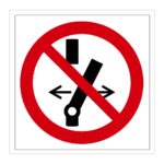 Señal / Cartel de Prohibido cambiar la posición de los interruptores