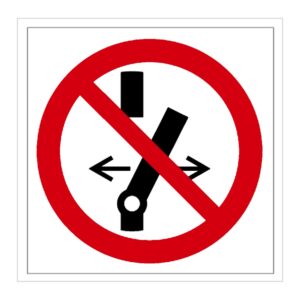 Señal / Cartel de Prohibido cambiar la posición de los interruptores