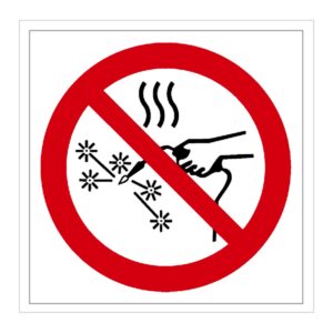 Señal / Cartel de Prohibidos los trabajos en caliente