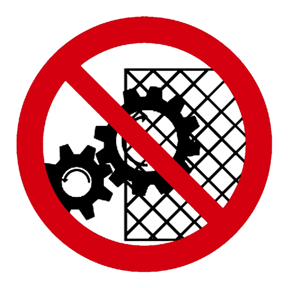 Señal / Cartel de Prohibido retirar protecciones