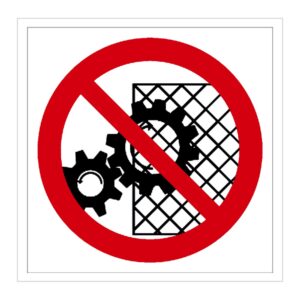 Señal / Cartel de Prohibido retirar protecciones