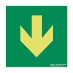 Flecha de evacuación abajo