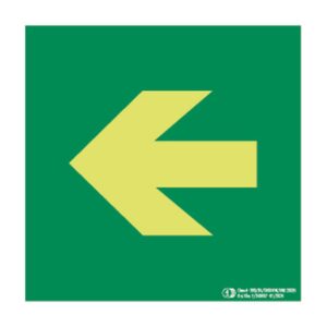Flecha de evacuación izquierda