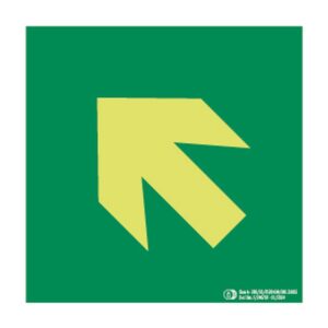 Flecha de evacuación arriba-izquierda