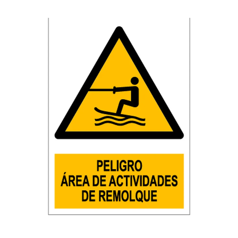 Senal deportiva "Peligro area de actividades de remolque"
