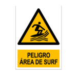 Senal deportiva "Peligro area de surf"