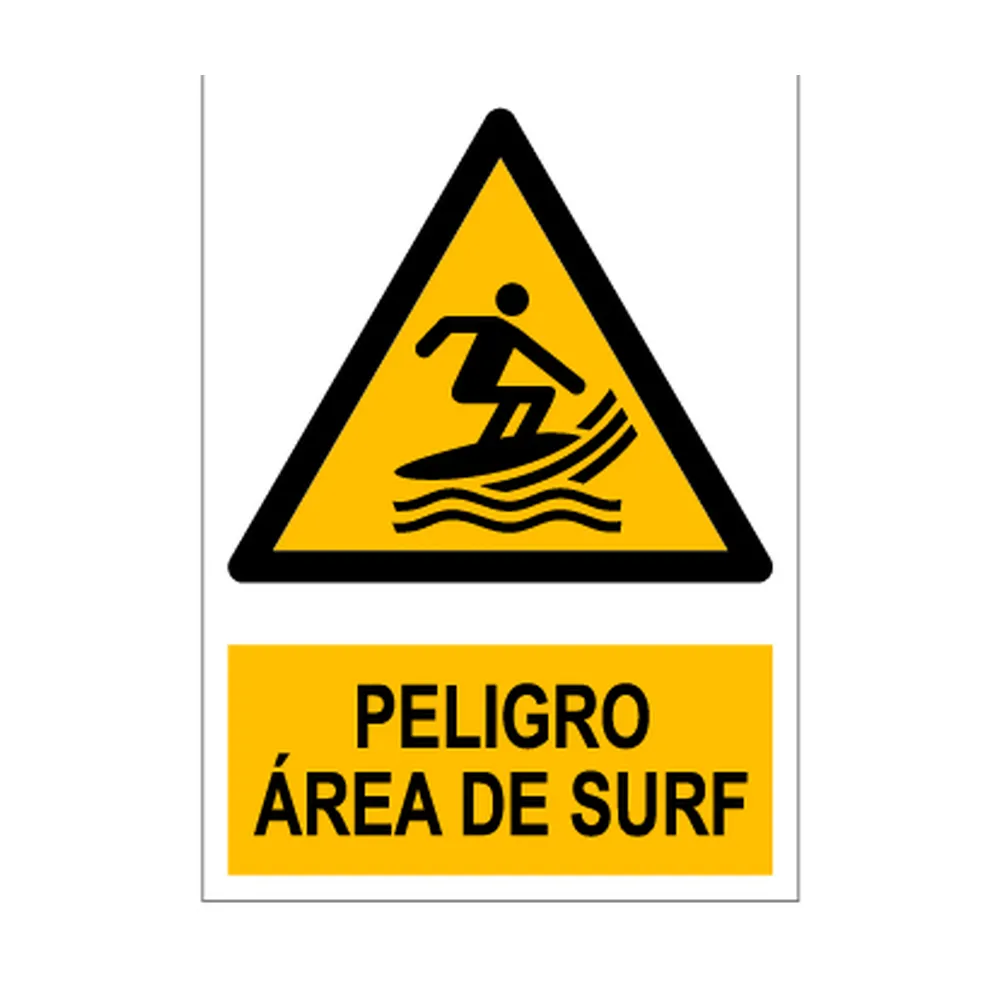 Senal deportiva "Peligro area de surf"