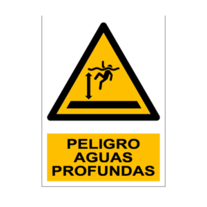 Senal deportiva "Peligro aguas profundas"
