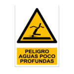 Senal deportiva "Peligro aguas poco profundas"