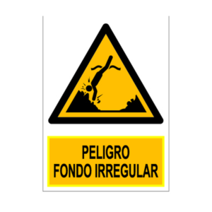 Senal deportiva "Peligro fondo irregular"